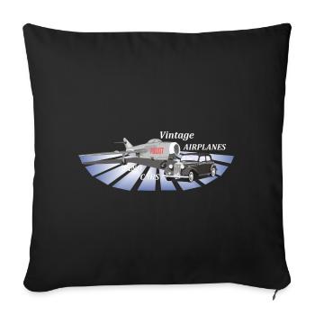 Flugzeuge und Autos - Sofakissenbezug 45 x 45 cm - Schwarz - Vorne