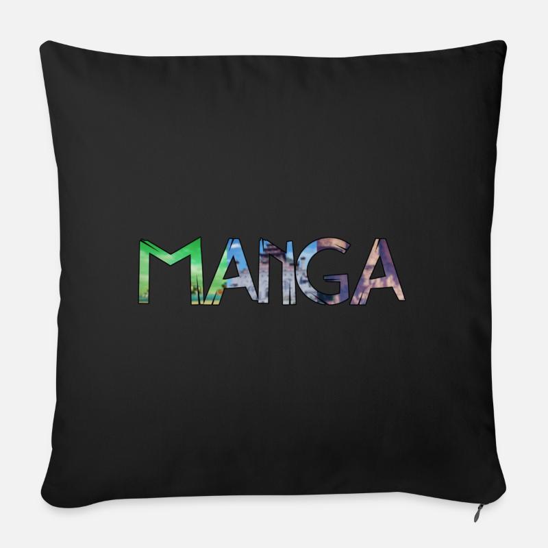 MANGA - Sofakissenbezug 45 x 45 cm - Schwarz