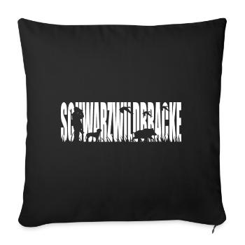 SCHWARZWILDBRACKE Jagdhund Wilsigns Jagd Jäger - Sofakissenbezug 45 x 45 cm - Schwarz - Vorne