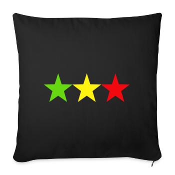 Rasta Stars Reggae - Sofakissenbezug 45 x 45 cm - Schwarz - Vorne