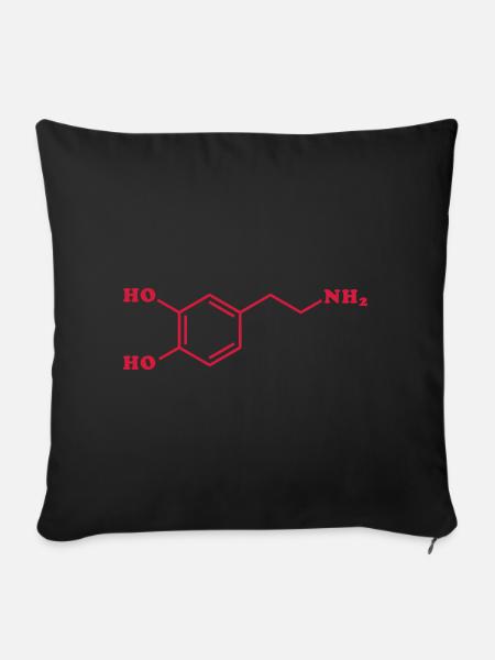 Chemische Molekülformel von Dopamin - Sofakissenbezug 45 x 45 cm - Schwarz