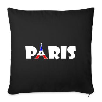 Paris - Housse de coussin décorative 45 x 45 cm - noir - Devant
