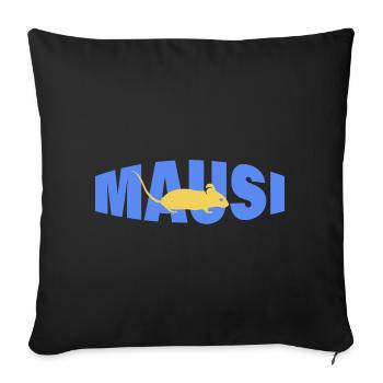 MAUSI - Sofakissenbezug 45 x 45 cm - Schwarz - Vorne