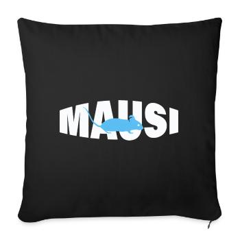 MAUSI - Sofakissenbezug 45 x 45 cm - Schwarz - Vorne