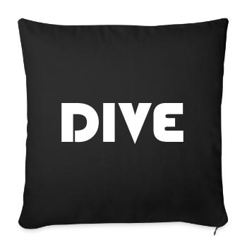 Logo de l’icône de plongée du plongeur en apnée - Housse de coussin décorative 45 x 45 cm - noir - Devant