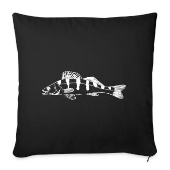Zander Graphic – Design d’art ligneux pour pêcheurs - Housse de coussin décorative 45 x 45 cm - noir - Devant