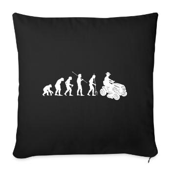 Tondeuse autoportée Evolution Tracteur à gazon Tondre la pelouse - Housse de coussin décorative 45 x 45 cm - noir - Devant