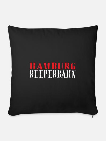 Hamburg Reeperbahn Schriftzug - Sofakissenbezug 45 x 45 cm - Schwarz
