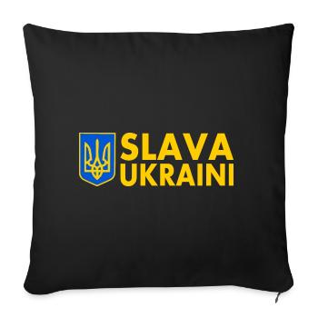 Slava ukraini - Sofa pillowcase 17,3'' x 17,3'' (45 x 45 cm) - black - Front