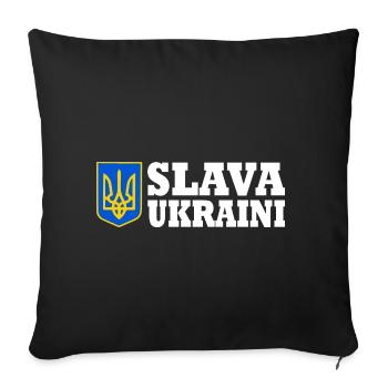 Slava ukraini - Sofa pillowcase 17,3'' x 17,3'' (45 x 45 cm) - black - Front