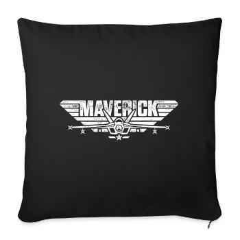 Top Gun Maverick Jet De Chasse Logo - Housse de coussin décorative 45 x 45 cm - noir - Devant