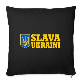 Slava ukraini - Housse de coussin décorative 45 x 45 cm - noir - Devant
