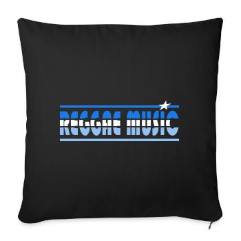 Musique Reggae Rétro - Housse de coussin décorative 45 x 45 cm - noir - Devant