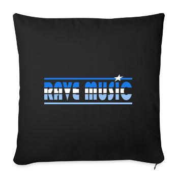 Rave Music Retro - Sofa pillowcase 17,3'' x 17,3'' (45 x 45 cm) - black - Front