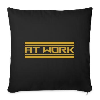 at work - Sofa pillowcase 17,3'' x 17,3'' (45 x 45 cm) - black - Front