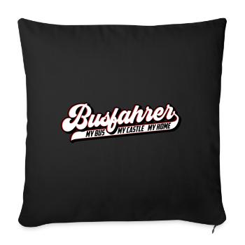 Busfahrer | Farben änderbar - Sofakissenbezug 45 x 45 cm - Schwarz - Vorne