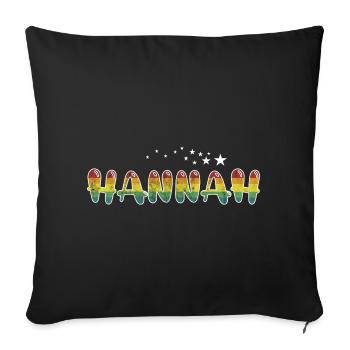 First name Hannah Maiden name Gift - Sofa pillowcase 17,3'' x 17,3'' (45 x 45 cm) - black - Front