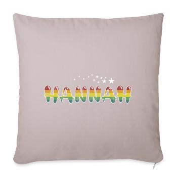 Prénom Hannah Nom de jeune fille Cadeau - Housse de coussin décorative 45 x 45 cm - taupe clair - Devant
