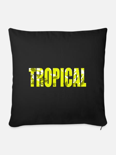 Tropical - Sofakissenbezug 45 x 45 cm - Schwarz