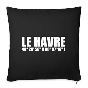 Le Havre Coordinates - Sofa pillowcase 17,3'' x 17,3'' (45 x 45 cm) - black - Front