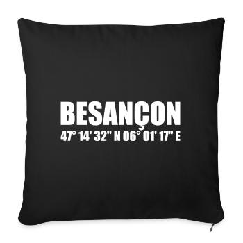 Besançon Coordinates - Sofa pillowcase 17,3'' x 17,3'' (45 x 45 cm) - black - Front