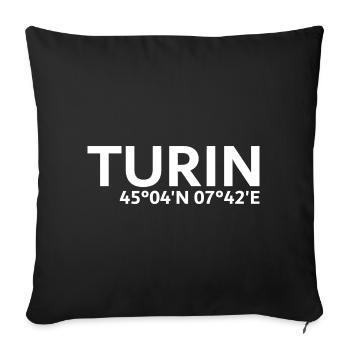 Turin coordinates - Sofa pillowcase 17,3'' x 17,3'' (45 x 45 cm) - black - Front