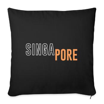 Singapour - Housse de coussin décorative 45 x 45 cm - noir - Devant