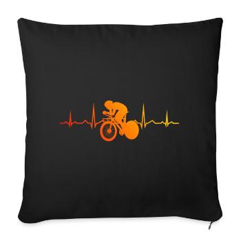 Road Bike Road Cyclist Road Cycling Road Bike - Sofa pillowcase 17,3'' x 17,3'' (45 x 45 cm) - black - Front