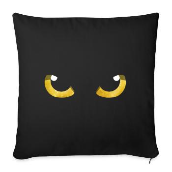 Cat Eyes Yellow - Sofa pillowcase 17,3'' x 17,3'' (45 x 45 cm) - black - Front