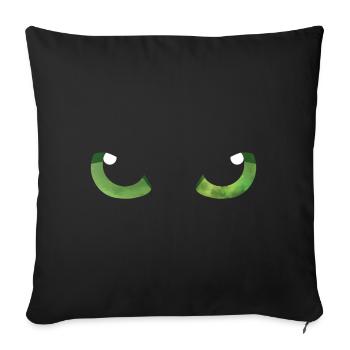 Cat Eyes Green - Sofa pillowcase 17,3'' x 17,3'' (45 x 45 cm) - black - Front