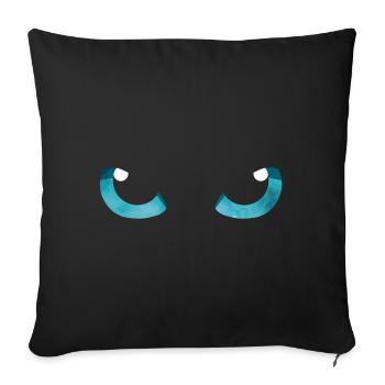 Cat Eyes Blue - Sofa pillowcase 17,3'' x 17,3'' (45 x 45 cm) - black - Front