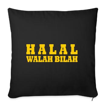 Halal walah bilah - Housse de coussin décorative 45 x 45 cm - noir - Devant
