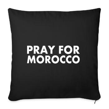 Pray for morocco - maroc - Housse de coussin décorative 45 x 45 cm - noir - Devant