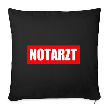 Notarzt - Sofakissenbezug 45 x 45 cm - Schwarz - Vorne
