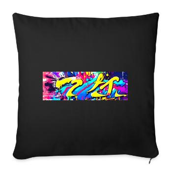 Graffiti tache de couleur Streetart - Housse de coussin décorative 45 x 45 cm - noir - Devant