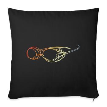Lunettes de natation Dessin - Housse de coussin décorative 45 x 45 cm - noir - Devant