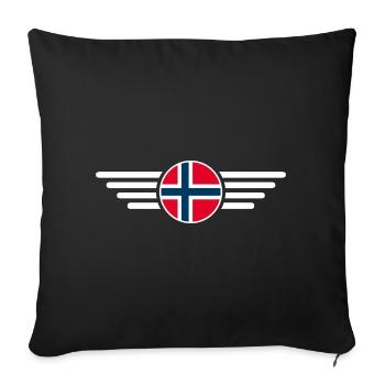 T-shirt Norvège : Style nordique - Housse de coussin décorative 45 x 45 cm - noir - Devant