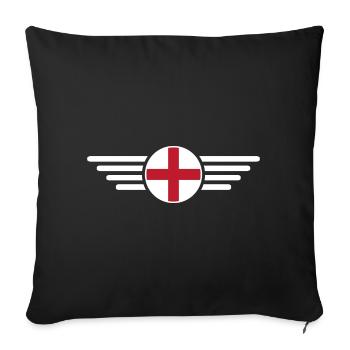 England Essence T-Shirt - Sofakissenbezug 45 x 45 cm - Schwarz - Vorne