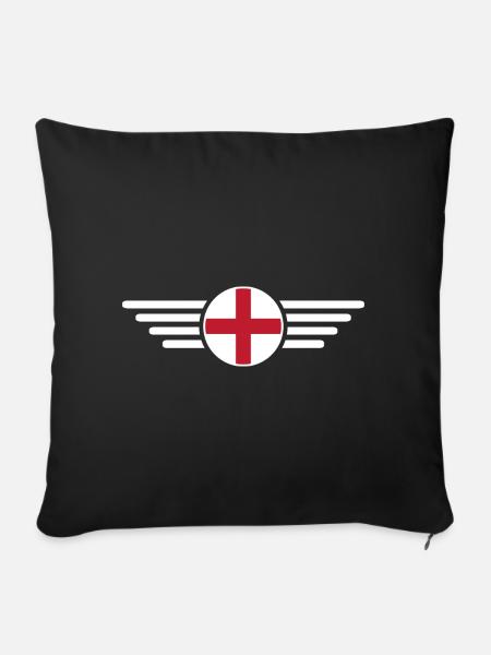 England Essence T-Shirt - Sofakissenbezug 45 x 45 cm - Schwarz