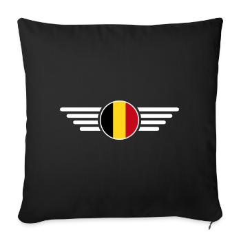 Belgien Stil T-Shirt - Sofakissenbezug 45 x 45 cm - Schwarz - Vorne