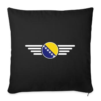 T-shirt design de style bosniaque - Housse de coussin décorative 45 x 45 cm - noir - Devant
