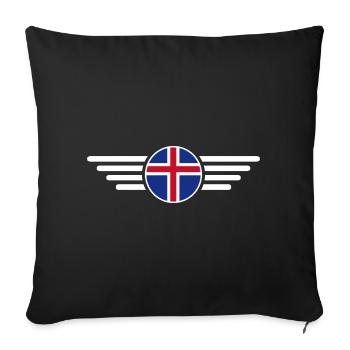 T-shirt design de style islandais - Housse de coussin décorative 45 x 45 cm - noir - Devant