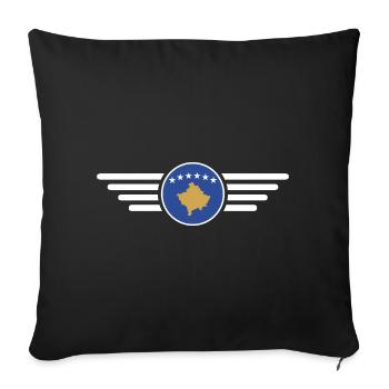 T-shirt de style Kosovo - Housse de coussin décorative 45 x 45 cm - noir - Devant