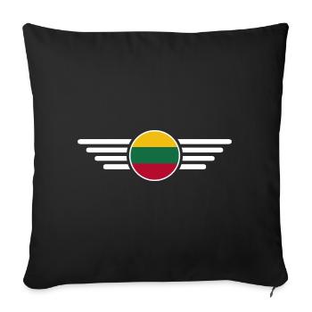 Lithuania Style Design T-Shirt - Sofa pillowcase 17,3'' x 17,3'' (45 x 45 cm) - black - Front