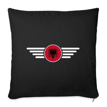 Albania Style Design T-Shirt - Sofa pillowcase 17,3'' x 17,3'' (45 x 45 cm) - black - Front