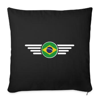 T-shirt design de style brésilien - Housse de coussin décorative 45 x 45 cm - noir - Devant