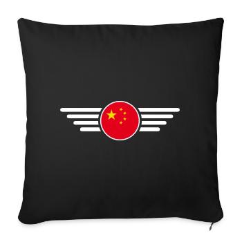 China Stil Design T-Shirt - Sofakissenbezug 45 x 45 cm - Schwarz - Vorne