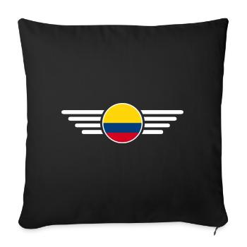 T-shirt design de style colombien - Housse de coussin décorative 45 x 45 cm - noir - Devant