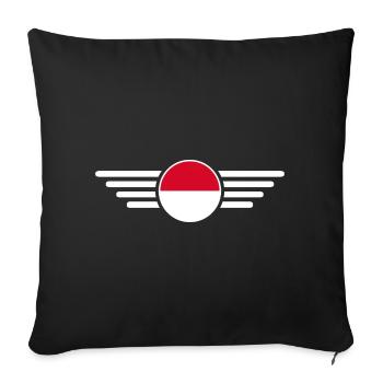 T-shirt design de style indonésien - Housse de coussin décorative 45 x 45 cm - noir - Devant