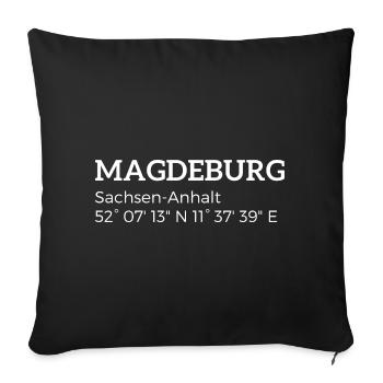 les coordonnées Magdebourg Saxe-Anhalt - Housse de coussin décorative 45 x 45 cm - noir - Devant